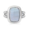 BUY NATURAL BLUE LACE AGATE GEMSTONE RING IN STERLING SILVER