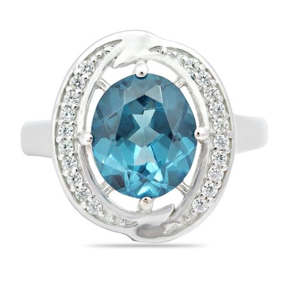 BUY STERLING SILVER LONDON TOPAZ GEMSTONE CLASSIC RING