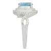 BUY NATURAL SWISS BLUE TOPAZ GEMSTONE HALO RING IN STERLING SILVER