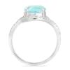 BUY NATURAL SWISS BLUE TOPAZ GEMSTONE HALO RING IN STERLING SILVER