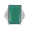 BUY REAL GREEN ONYX GEMSTONE BIG STONE RING IN 925 SILVER