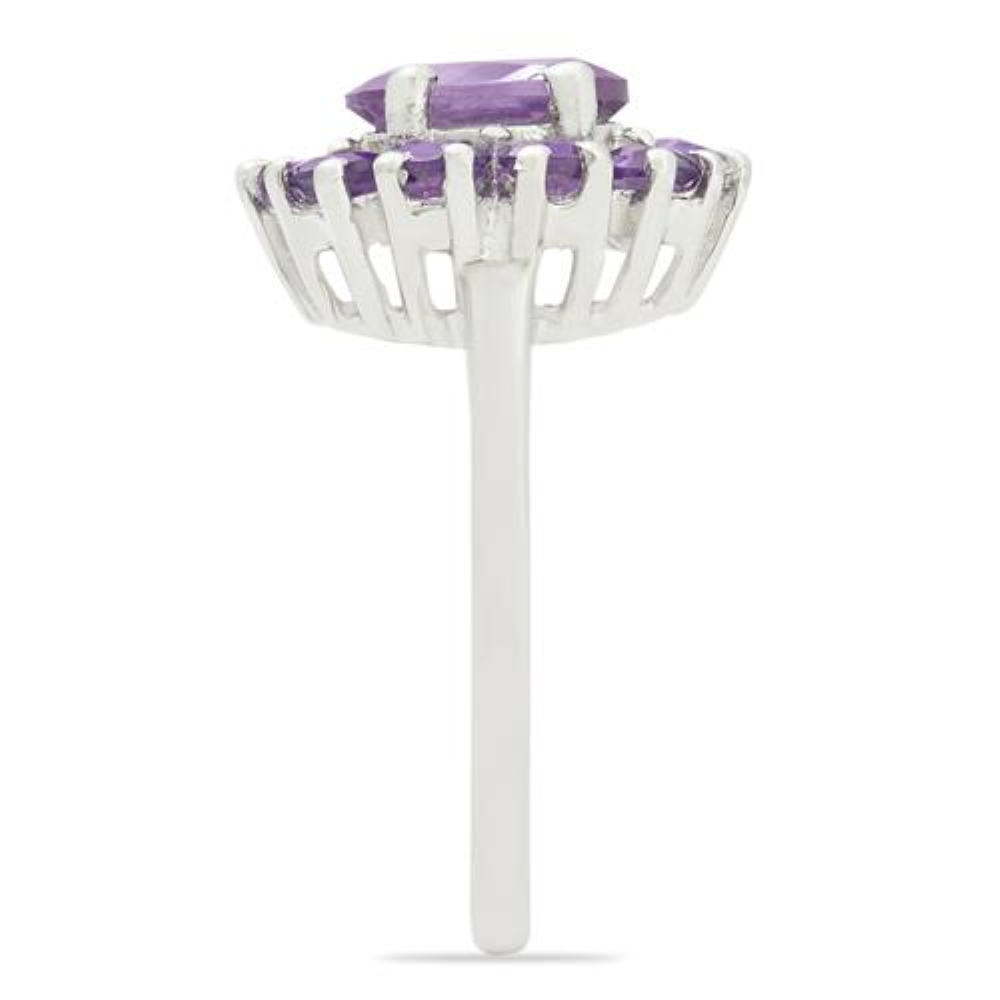 BUY AFRICAN AMETHYST GEMSTONE CLUSTER RING IN STERLING SILVER