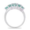 BUY STERLING SILVER REAL EMERALD GEMSTONE CLUSTER RING