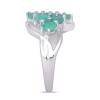 BUY STERLING SILVER REAL EMERALD GEMSTONE CLUSTER RING
