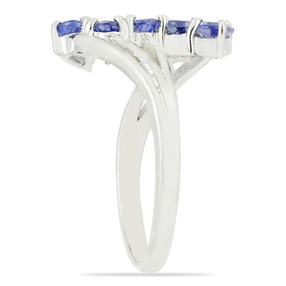 BUY GENUINE TANZANITE MULTI GEMSTONE RING IN 925 SILVER