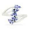 BUY GENUINE TANZANITE MULTI GEMSTONE RING IN 925 SILVER