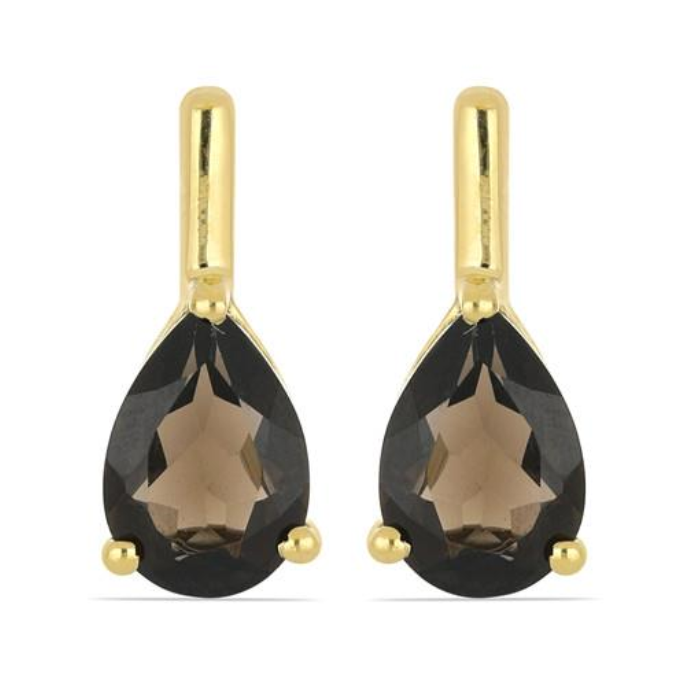 BUY STERLING SILVER GOLD PLATED NATURAL SKY BLUE TOPAZ GEMSTONE EARRINGS
