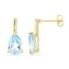BUY STERLING SILVER GOLD PLATED NATURAL SKY BLUE TOPAZ GEMSTONE EARRINGS