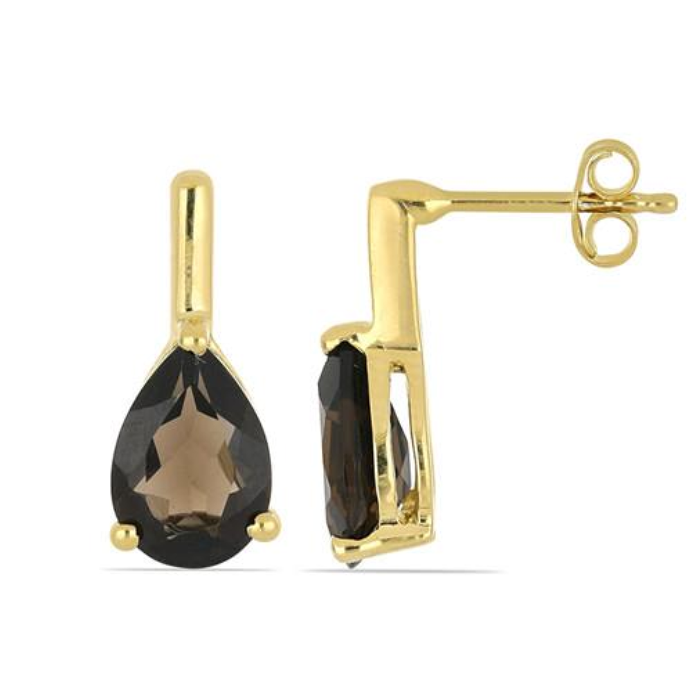 BUY STERLING SILVER GOLD PLATED NATURAL SKY BLUE TOPAZ GEMSTONE EARRINGS
