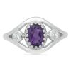 BUY AFRICAN AMETHYST GEMSTONE CLASSIC RING IN 925 SILVER