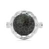 BUY STERLING SILVER NATURAL BLACK CORAL SINGLE STONE RING