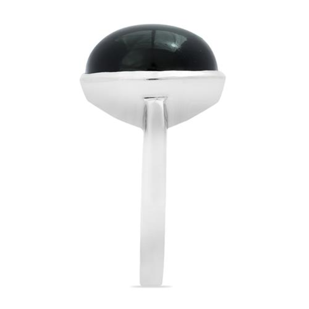 BUY 925 SILVER REAL BLACK ONYX GEMSTONE SINGLE STONE  RING