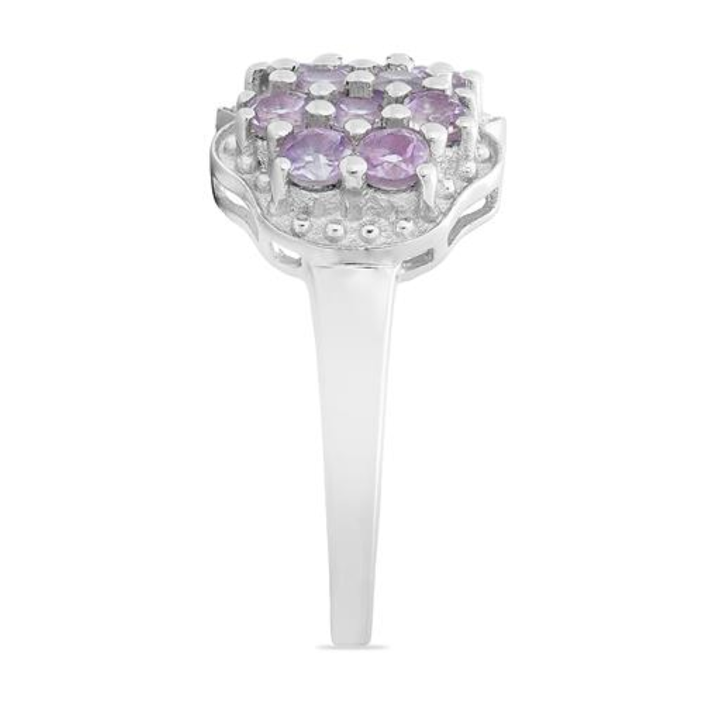 BUY 925 SILVER NATURAL AFRICAN  AMETHYST GEMSTONE CLUSTER RING