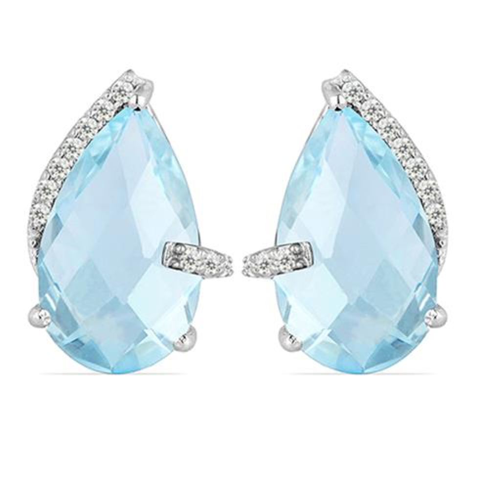 BUY STERLING SILVER REAL SMOKY GEMSTONE CLASSIC EARRINGS