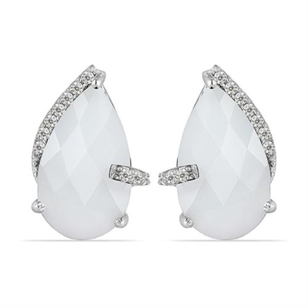 BUY STERLING SILVER REAL SMOKY GEMSTONE CLASSIC EARRINGS