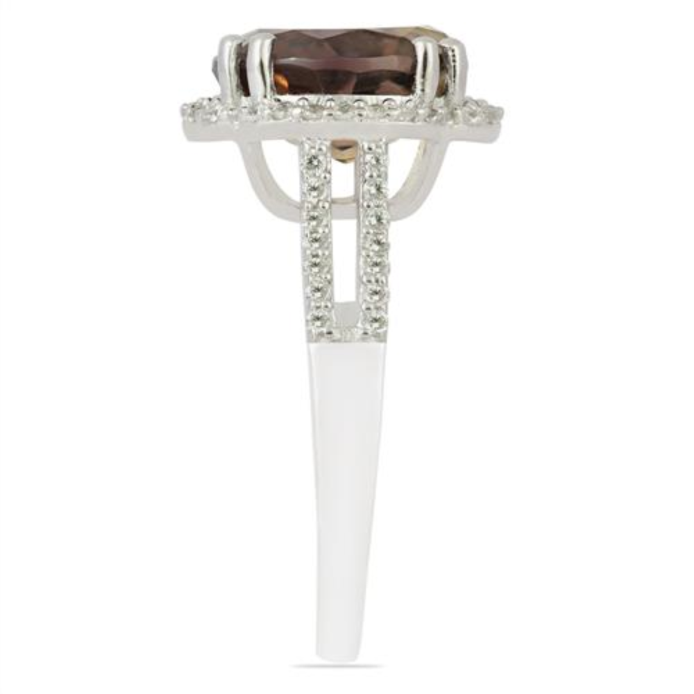 BUY SYNTHETIC AMETRINE GEMSTONE BIG STONE RING IN STERLING SILVER