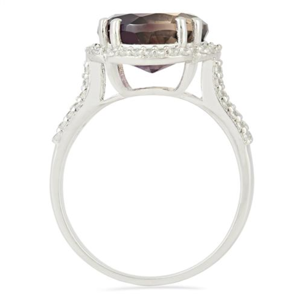 BUY SYNTHETIC AMETRINE GEMSTONE BIG STONE RING IN STERLING SILVER