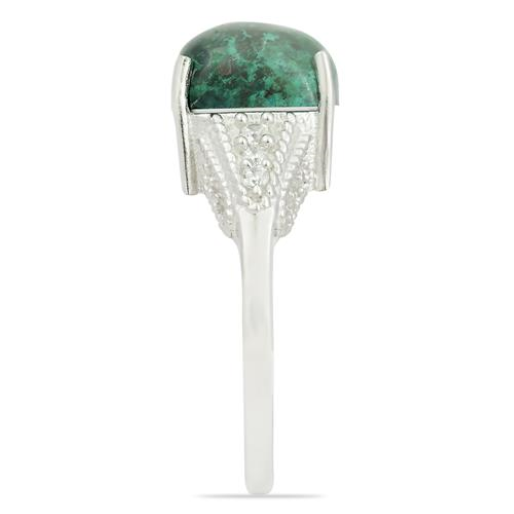 BUY 925 STERLING SILVER CLASSIC RING WITH NATURAL CHRYSOCOLLA GEMSTONE