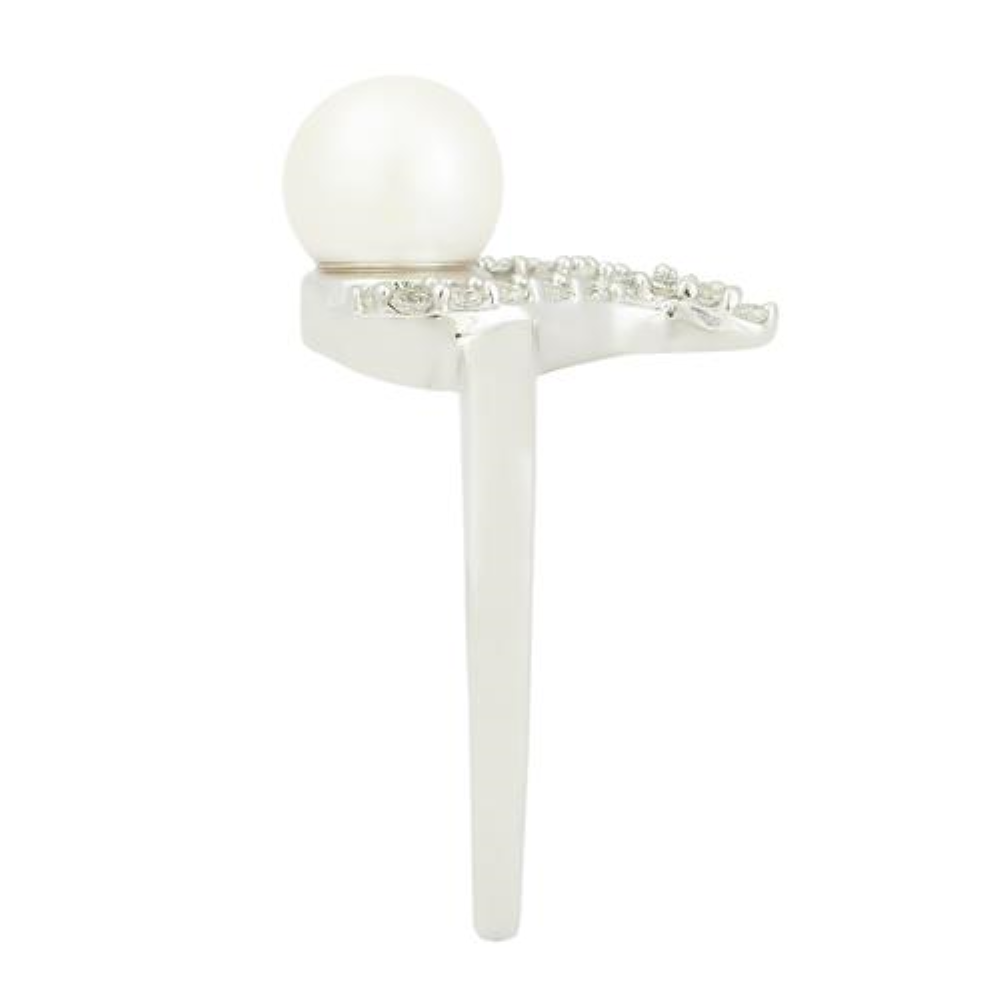 BUY NATURAL PEARL GEMSTONE STYLISH RING IN 925 SILVER
