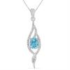 BUY 925 SILVER NATURAL LONDON BLUE TOPAZ SINGLE STONE PENDANT