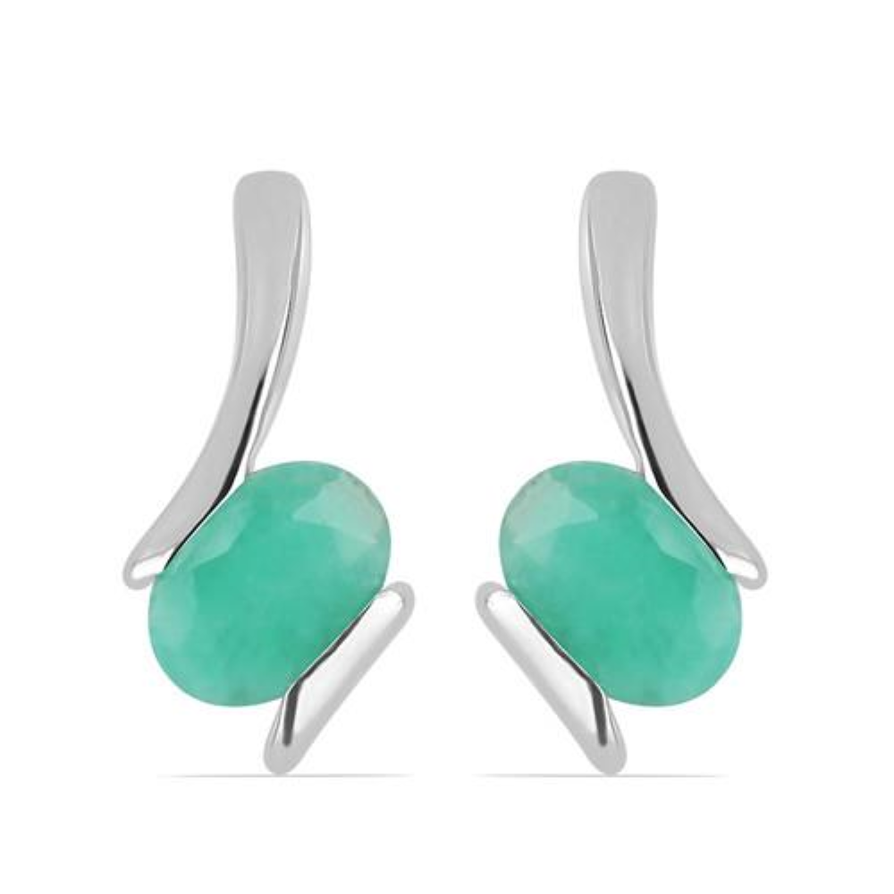 BUY GENUINE GREEN ONYX GEMSTONE EARRINGS IN 925 SILVER