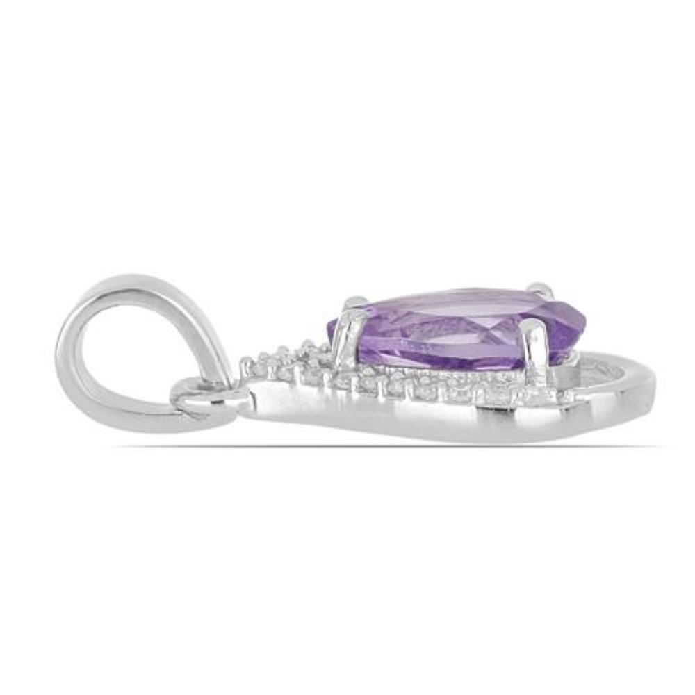 BUY BRAZILIAN AMETHYST GEMSTONE CLASSIC PENDANT IN 925 SILVER