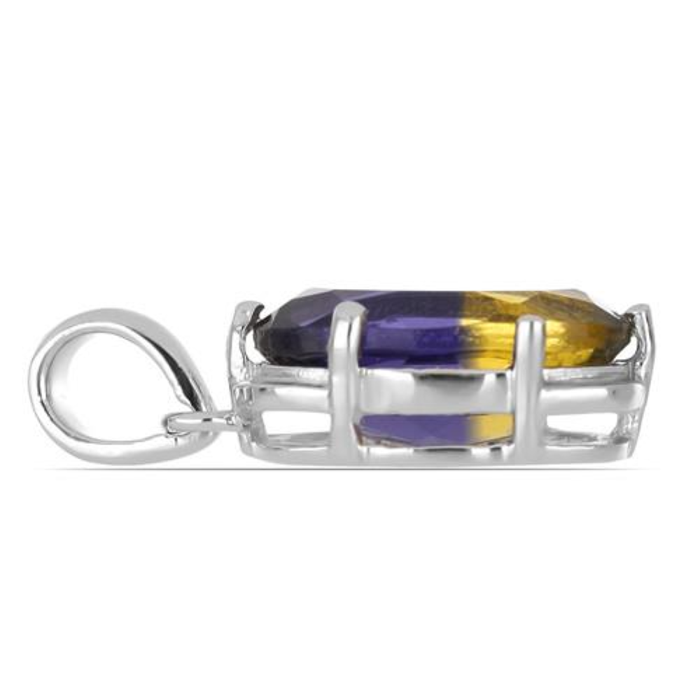 BUY STERLING SILVER  SYNTHETIC AMETRINE BIG GEMSTONE PENDANT