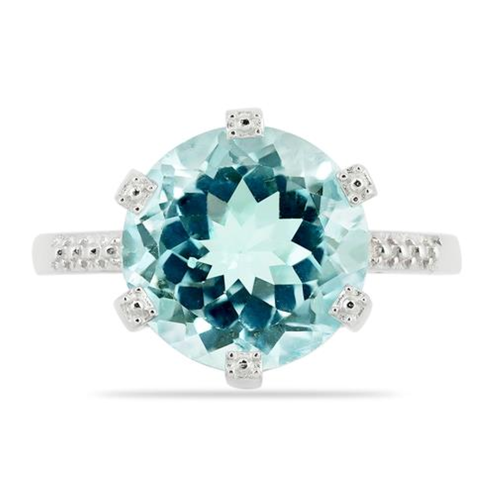 BUY 925 STERLING SILVER NATURAL SKY BLUE TOPAZ SINGLE STONE  RING