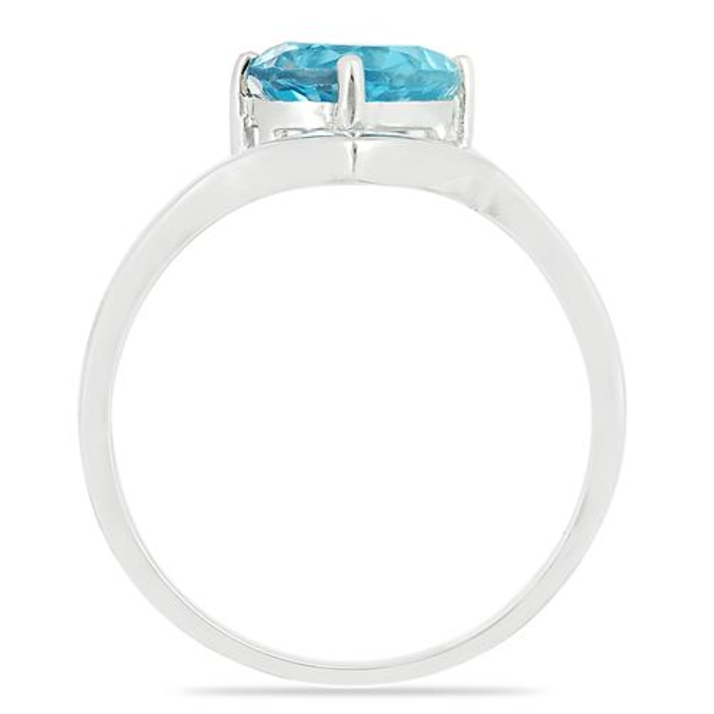 BUY REAL SWISS BLUE TOPAZ GEMSTONE RING IN 925 SILVER