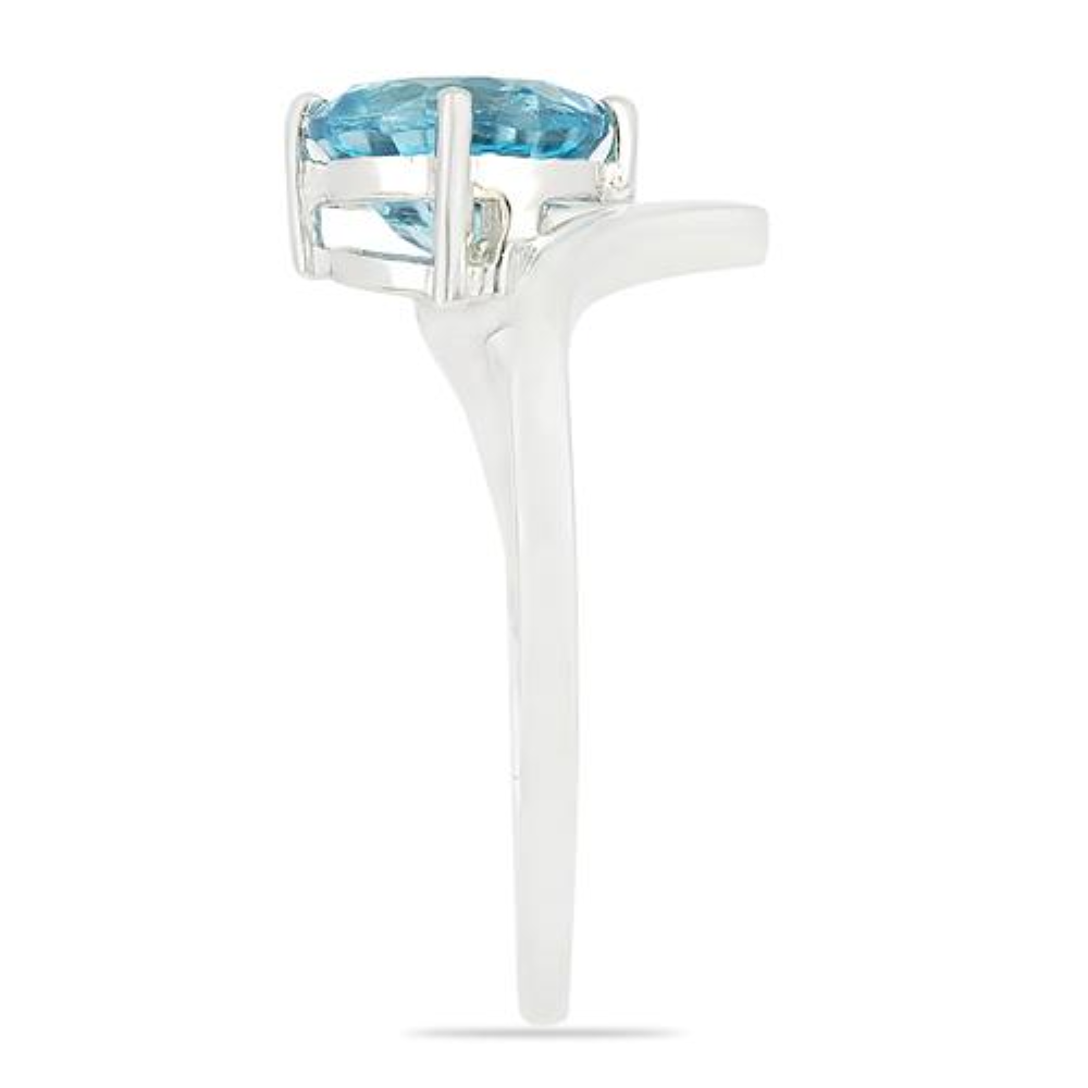 BUY REAL SWISS BLUE TOPAZ GEMSTONE RING IN 925 SILVER