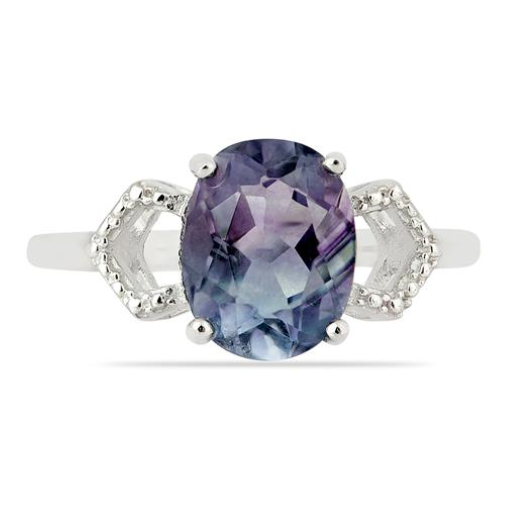BUY STERLING SILVER NATURAL FLUORITE GEMSTONE RING