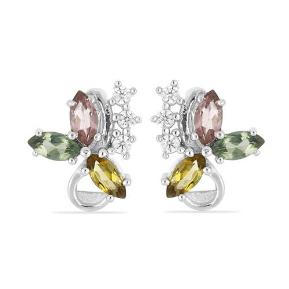 BUY NATURAL TANZANITE GEMSTONE EARRINGS IN 925 STERLING SILVER