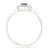 BUY REAL TANZANITE GEMSTONE HALO RING IN STERLING SILVER