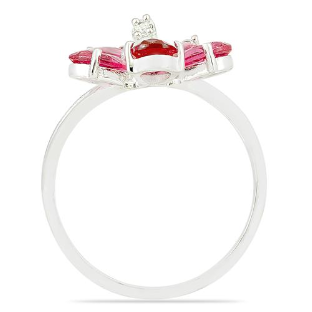 BUY STERLING SILVER NATURAL PINK TOPAZ FLOWER RING