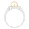 BUY NATURAL PEACH PEARL GEMSTONE RING IN STERLING SILVER