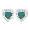 BUY STERLING SILVER REAL BRAZILIAN AMETHYST GEMSTONE HALO HEART EARRINGS