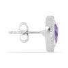 BUY STERLING SILVER REAL BRAZILIAN AMETHYST GEMSTONE HALO HEART EARRINGS