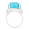 BUY 925 SILVER SYNTHETIC TURQUOISE BIG STONE RING