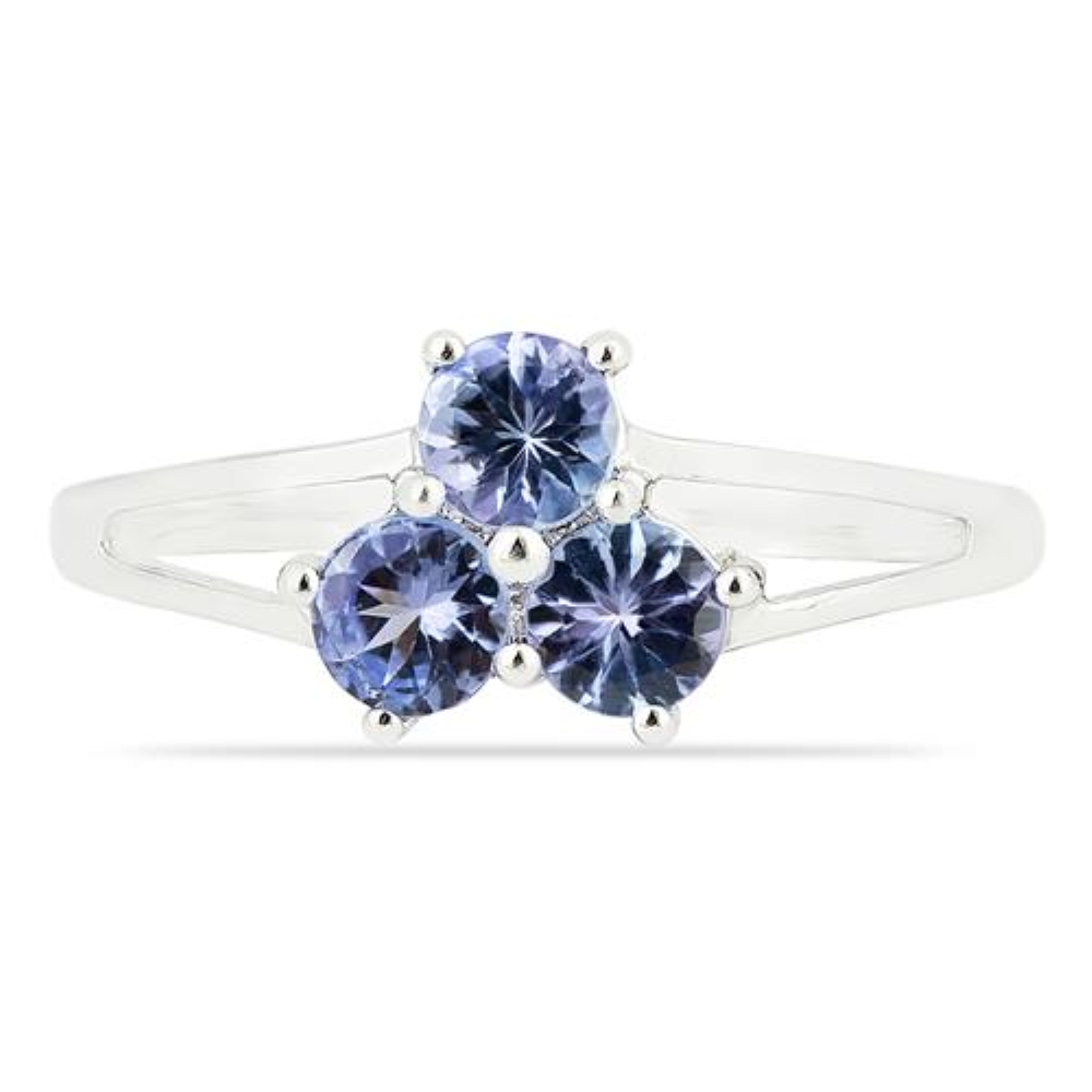BUY GENUINE TANZANITE GEMSTONE RING IN STERLING SILVER