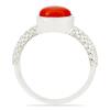 BUY COMPRESSED RED CORAL GEMSTONE RING IN STERLING SILVER