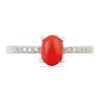 BUY COMPRESSED RED CORAL RING IN 925 STERLING SILVER