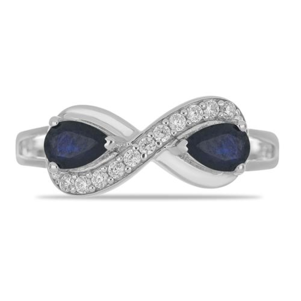 BUY NATURAL BLUE SAPPHIRE GEMSTONE STYLISH RING IN 925 SILVER