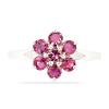 BUY STERLING SILVER NATURAL PINK TOPAZ GEMSTONE CLUSTER RING