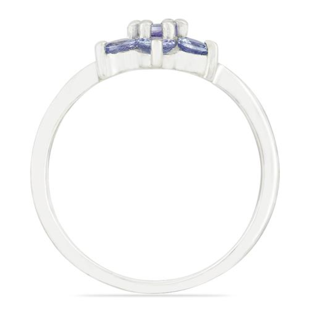 BUY STERLING SILVER NATURAL PINK TOPAZ GEMSTONE CLUSTER RING