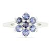 BUY STERLING SILVER NATURAL PINK TOPAZ GEMSTONE CLUSTER RING