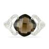 BUY REAL SMOKY GEMSTONE CLASSIC RING IN 925 SILVER
