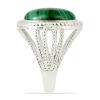 BUY REAL MALACHITE GEMSTONE BIG STONE RING IN STERLING SILVER