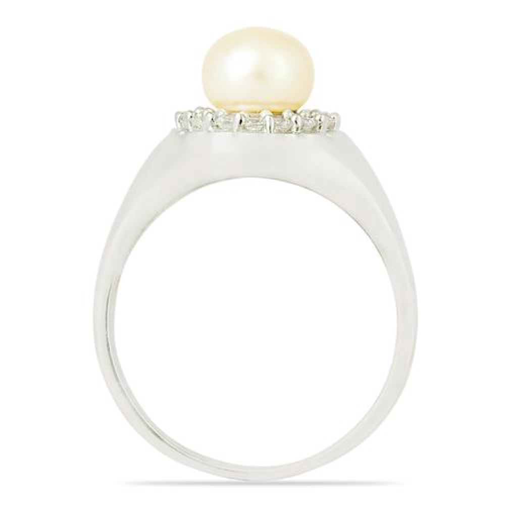 BUY 925 SILVER NATURAL PEACH FRESHWATER PEARL GEMSTONE RING