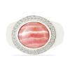 BUY NATURAL RHODOCHROSITE GEMSTONE BIG STONE RING IN STERLING SILVER