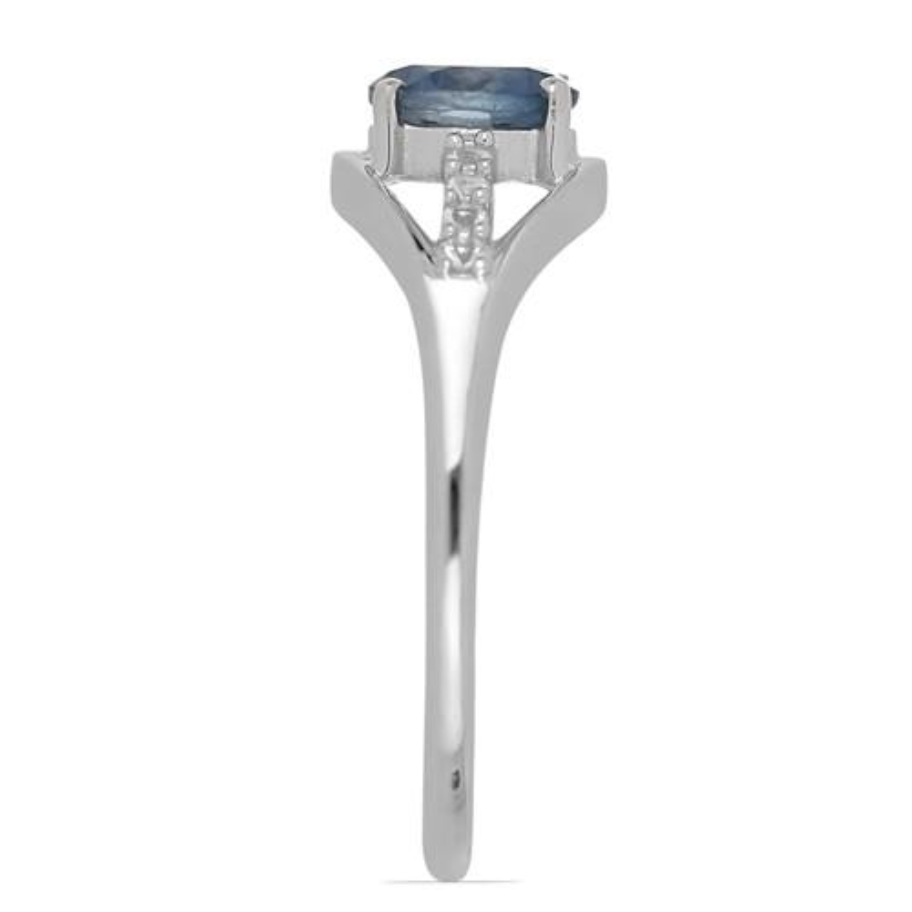 BUY STERLING SILVER NATURAL LONDON TOPAZ GEMSTONE CLASSIC RING